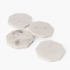 4 Pks Marble Hexagonal Tea Coffee Coasters