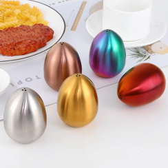 10 Pks Egg Shaped Stainless Steel Salt Pepper Spice Shaker Tool Seasoning Jar Bottle