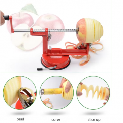 25 Pks 3 In 1 Multifunctional Metal Apple Peeler Corer Slicer With Suction Cup Base